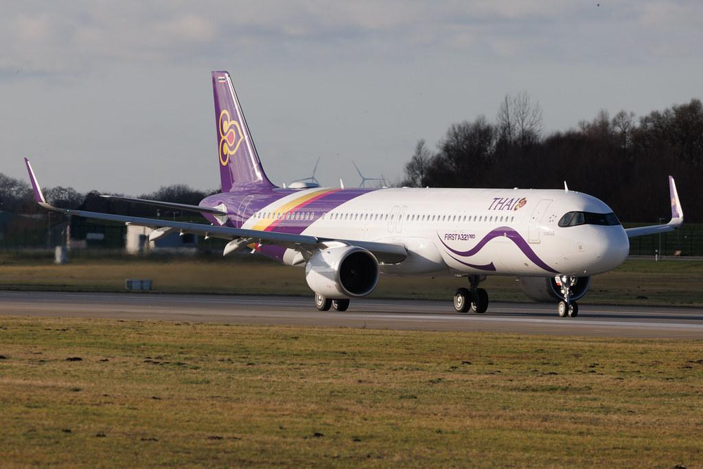 Hamburg Finkenwerder: Thai Airways (TG / THA) | Livery: First A321neo Sticker | Airbus A321-251NX A21N | HS-TOA | MSN 12846