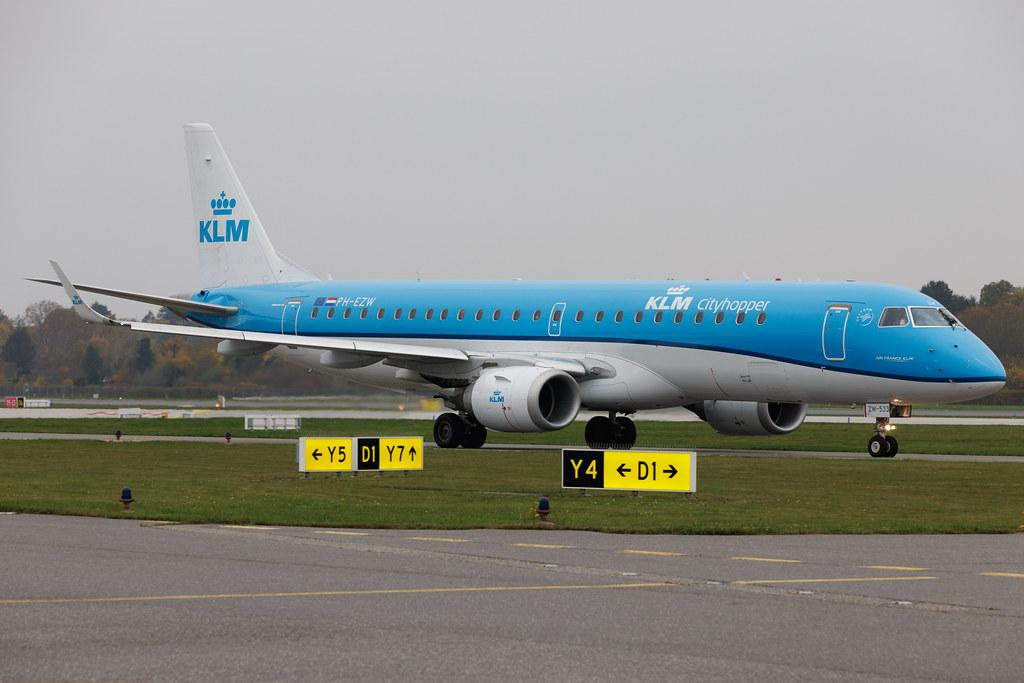 Hamburg Airport: KLM (KL / KLM) | Operator: KLM Cityhopper | Embraer E190STD E190 | PH-EZW | MSN 19000533