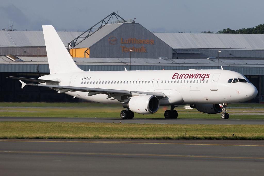 Hamburg Airport: Eurowings (EW / EWG) | Operator: GetJet Airlines | Airbus A320-214 A320 | LY-FAS | MSN 04273