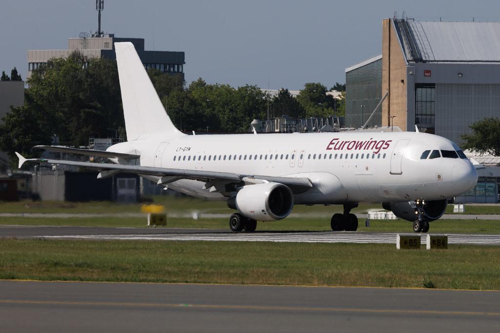 Hamburg Airport: Eurowings (EW / EWG) | Operator: GetJet Airlines | Airbus A320-214 A320 | LY-GYM | MSN 02584