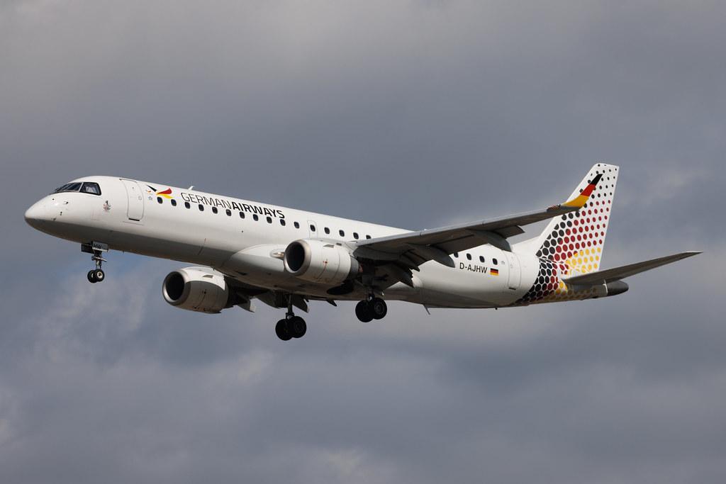 Frankfurt Airport: German Airways (ZQ / GER) | Embraer E190LR E190 | D-AJHW | MSN 19000061
