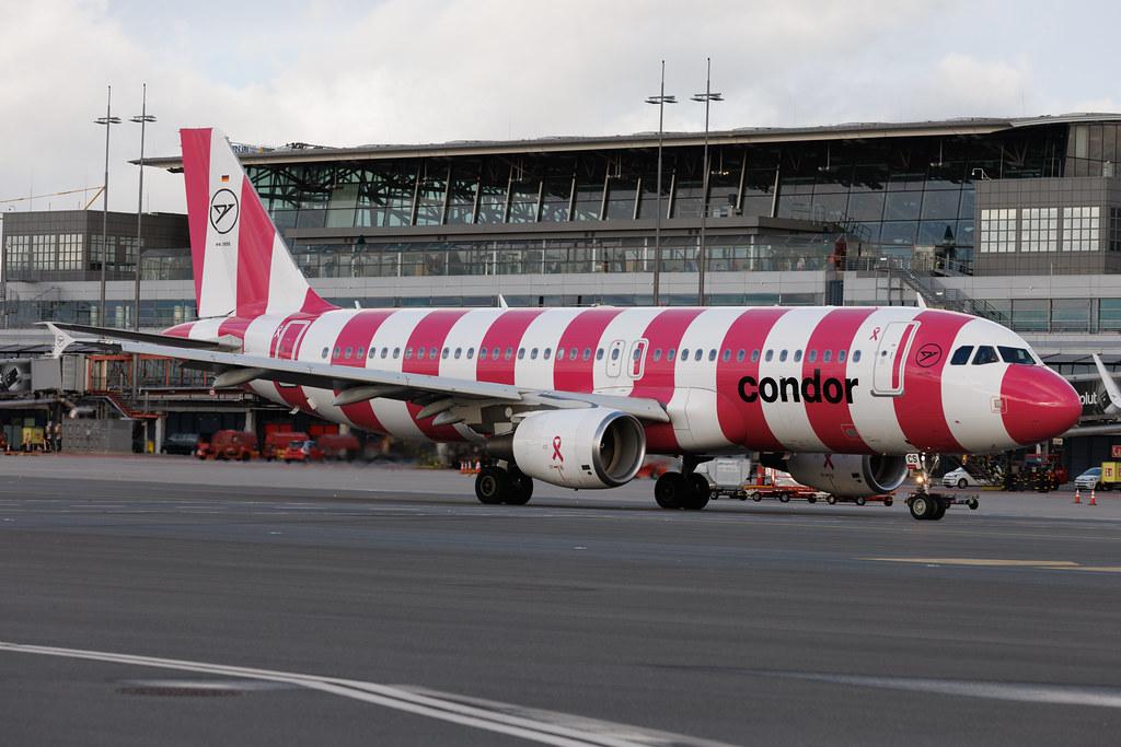 Hamburg Airport: Condor (DE / CFG) | Livery: Breast Cancer Awareness Livery | Airbus A320-214 A320 | D-AICS | MSN 4478
