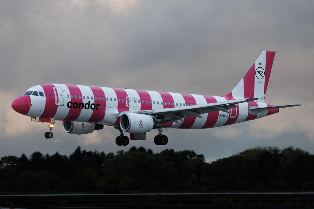Hamburg Airport: Condor (DE / CFG) | Livery: Breast Cancer Awareness Livery | Airbus A320-214 A320 | D-AICS | MSN 4478
