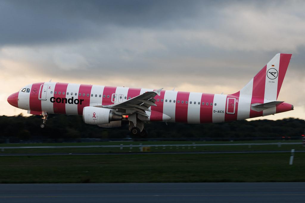 Hamburg Airport: Condor (DE / CFG) | Livery: Breast Cancer Awareness Livery | Airbus A320-214 A320 | D-AICS | MSN 4478